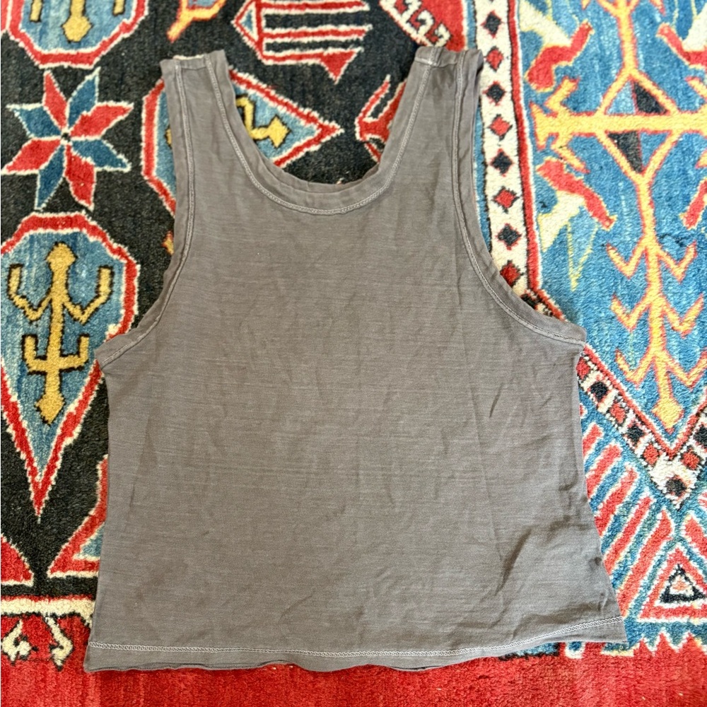 Free People Gray Tank Top with Relaxed Fit and Soft Fabric